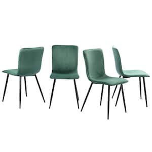 Scargill Green Velvet Upholstered Hight Back Dining Chair (Set of 4)