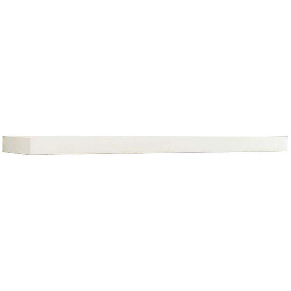White MDF Floating Wall Shelf with Hidden Bracket, 36" x 10"