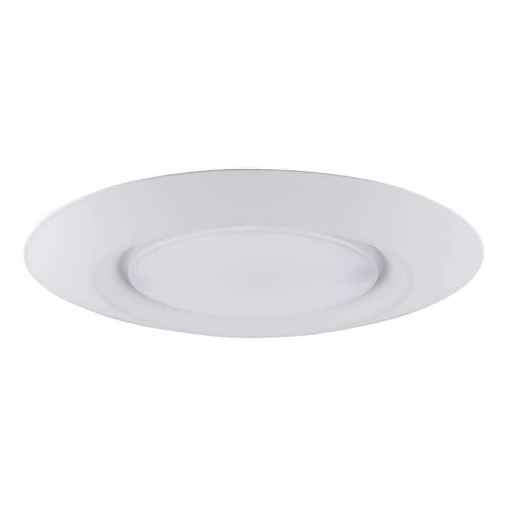Sleek Contemporary 7.5'' White Glass LED Flush Mount Light