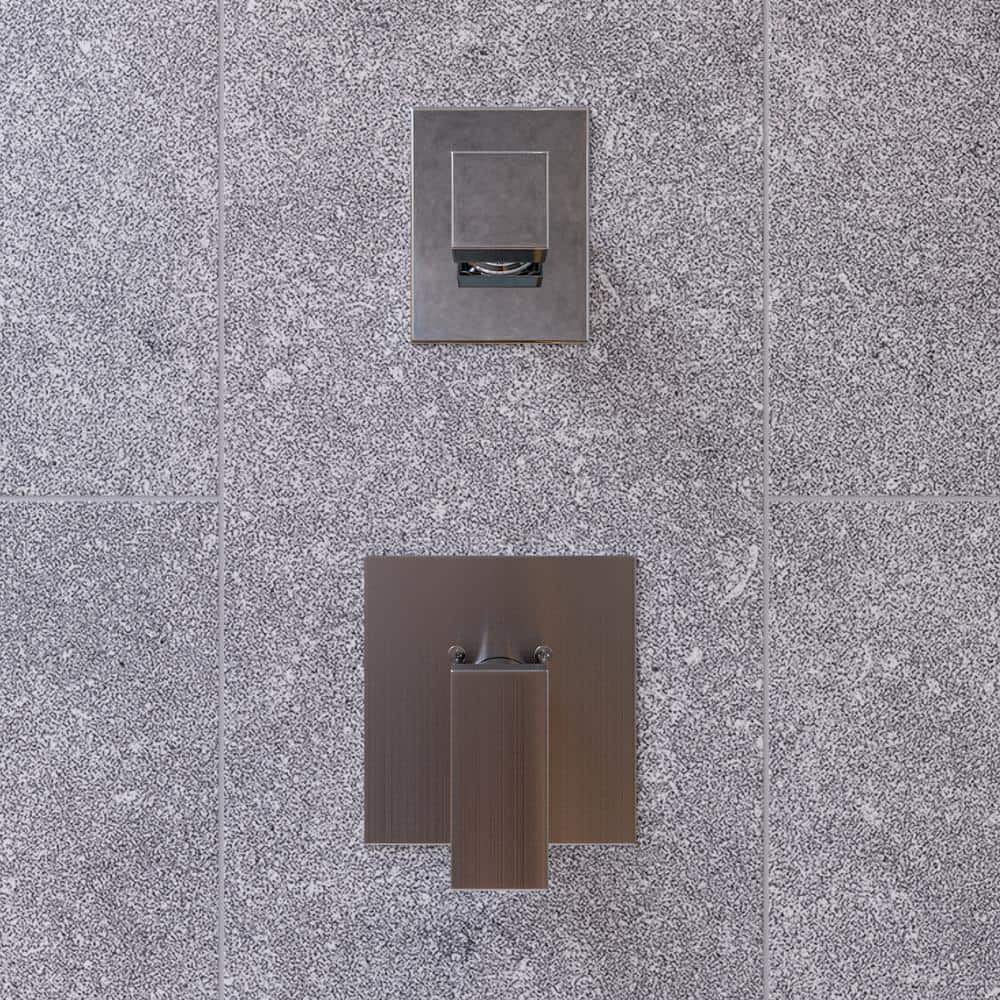 Brushed Nickel Modern Square Lever Shower Mixer
