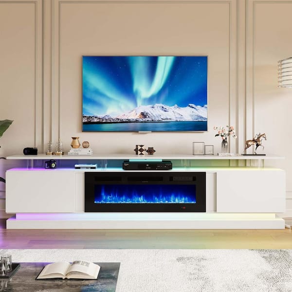 Sizzim 70 in. Freestanding Electric Fireplace TV Stand with