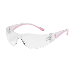 Eva Women's Clear/Pink Anti-Scratch Coating Petite Rimless Safety Glasses with Anti-Fog Clear Lenses