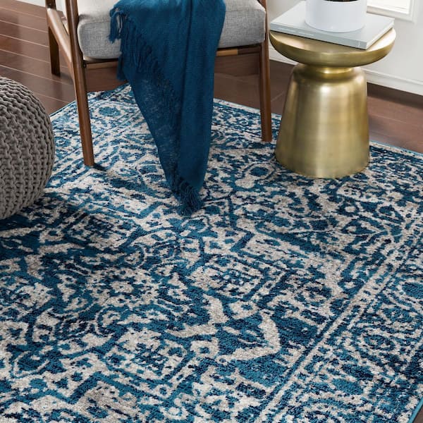 Havana Blue Doormat 3 ft. x 5 ft. Area Rug