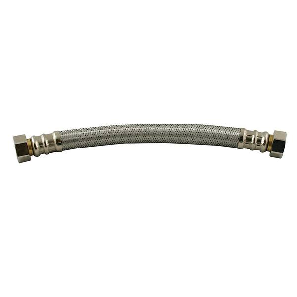JONES STEPHENS 3/4 in. FIP x 3/4 in. FIP x 24 in. Length Braided Stainless  Steel Water Heater Connector S04352 - The Home Depot