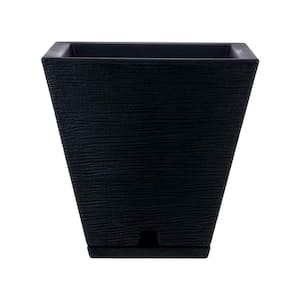 Zurique Small Black Plastic Resin Indoor and Outdoor Planter Bowl