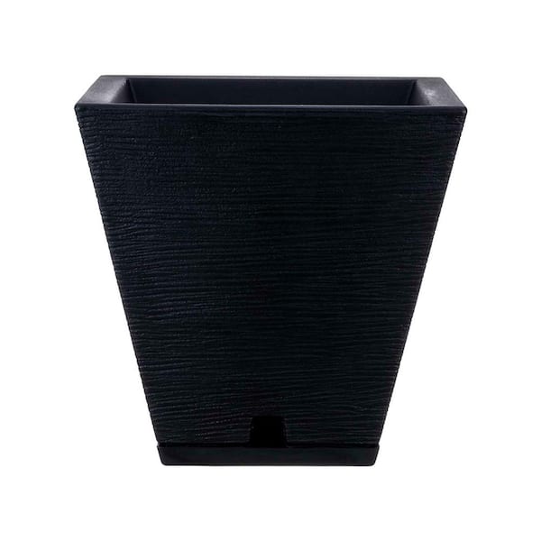 FLORIDIS Zurique Small Black Plastic Resin Indoor and Outdoor Planter Bowl