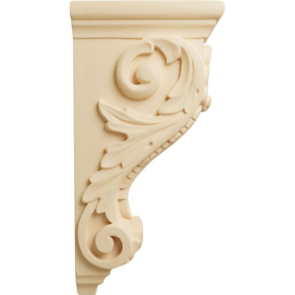 Large Hand-Carved Maple Shell Corbel, 14" Height