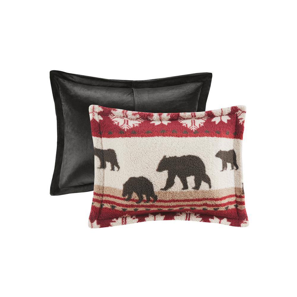Full Red Reversible Down Alternative Microfiber Comforter Set