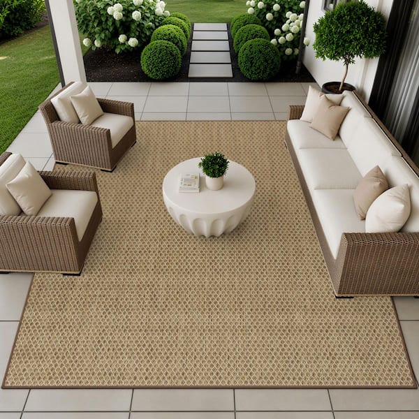 Courtyard Jute 8 ft. x 10 ft. All-over design Contemporary Area Rug