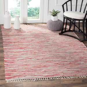 Rag Rug Red/Multi Doormat 2 ft. x 3 ft. Fleck Striped Area Rug