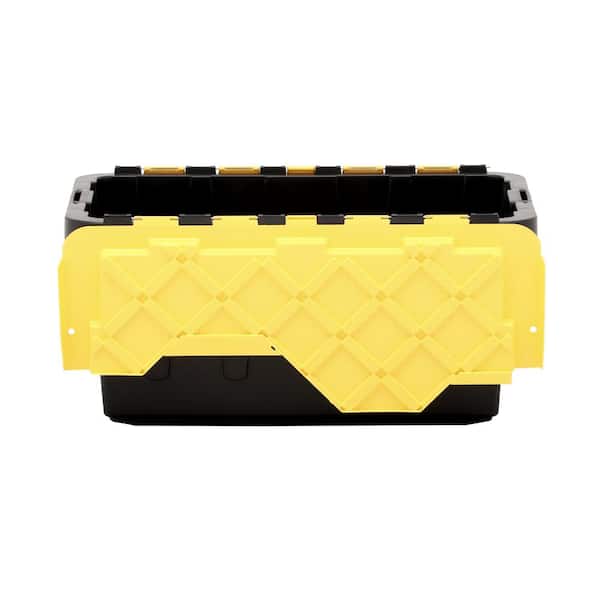 HDX 14 Gal. Tough Storage Tote in Black with Yellow Lid SW111