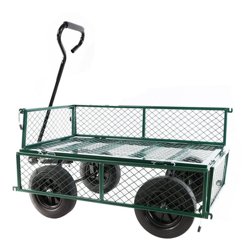 maocao hoom 3.5 cu. ft. Solid Wheels Tools Metal Cart Wagon Cart Garden ...