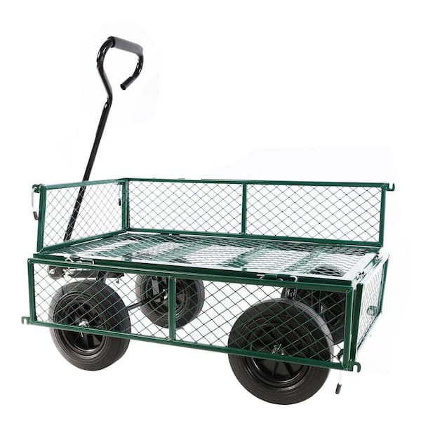 3.5 cu. ft. Solid Wheels Tools Metal Cart Wagon Cart Garden Cart Trucks