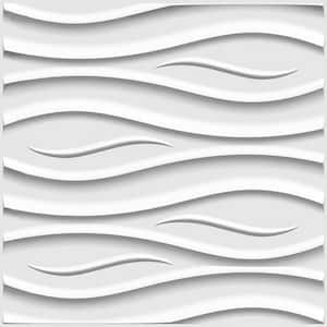 Falkirk Ross 2/25 in. x 19.7 in. x 19.7 in. White PVC Wave 3D Decorative Wall Panel 10-Pack