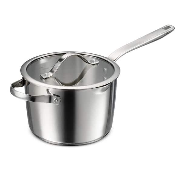 Tempo 4 qt. Tri-Ply Base Stainless Steel Covered Saucier Pan