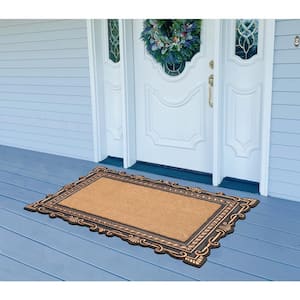A1HC Carson Bronze/Beige 24 in. x 36 in. Rubber and Coir Heavy Duty, Easy to Clean Outdoor Doormat