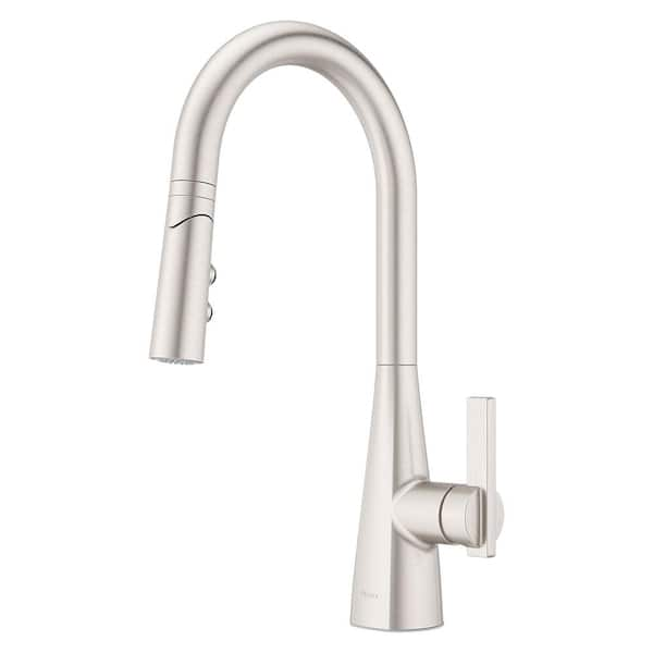 Exemplar Single Handle Pull Down Sprayer Kitchen Faucet in Spot Defense Stainless Steel