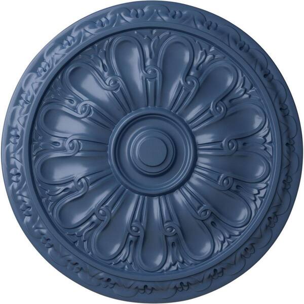 Ekena Millwork 15-3/4" x 5/8" Kirke Urethane Ceiling Medallion (Fits Canopies upto 3-3/4"), Hand-Painted Americana