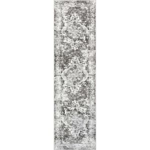 Zazzle Patras Vintage Oriental Floral Ivory 2 ft. 7 in. x 9 ft. 10 in. Runner Area Rug