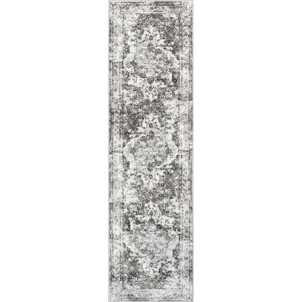 Well Woven Zazzle Patras Vintage Oriental Floral Ivory 2 ft. 7 in. x 9 ft. 10 in. Runner Area Rug