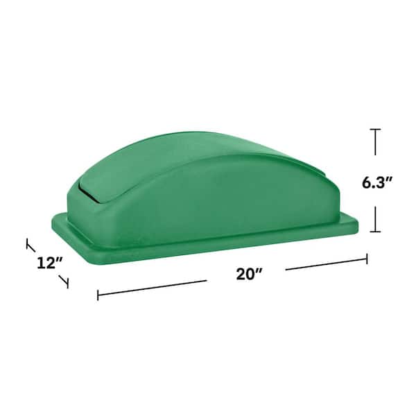 23 Gal. Plastic Dome Trash Can Lid, Green (3-Pack)