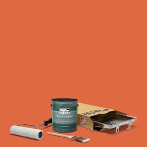 1 gal. P200-7 Bonfire Night Ultra Semi-Gloss Enamel Interior Paint and Wooster Set All-in-1 Project Kit (5-Piece)