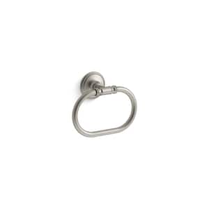 Eclectic Wall Mounted Towel Ring in Vibrant Brushed Nickel