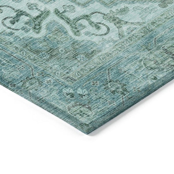 Chantille Machine Washable Indoor/Outdoor Abstract ACN2164 Teal 8 ft. x 10 ft. Area Rug