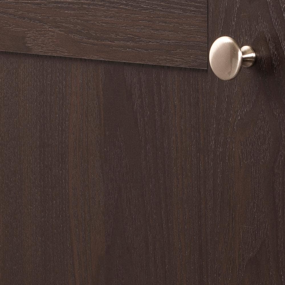 Satin Nickel Round Cabinet Knob with Mounting Hardware