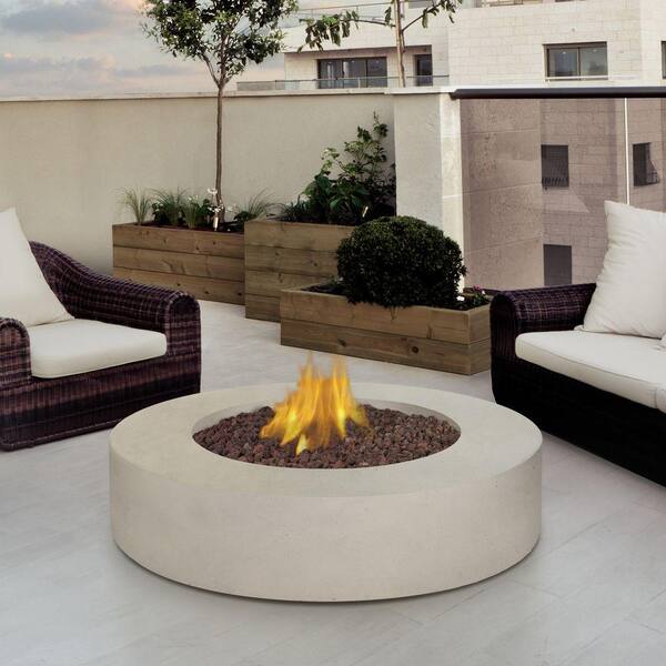 Real Flame Mezzo 42 in. Round Propane Gas Fire Pit in Antique White
