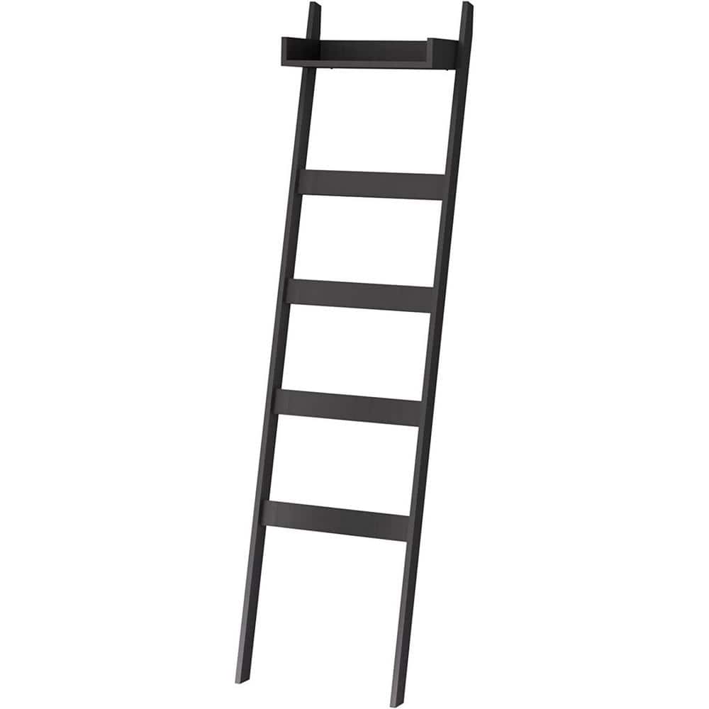 5-Tier Towel Racks with Shelf, 5.5 ft. (65 in.)Towel Ladder, Bamboo, Easy A