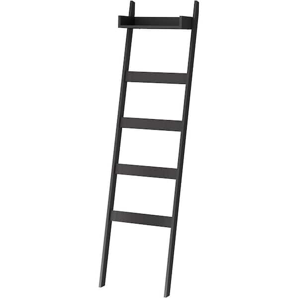 Unbranded 5-Tier Towel Racks with Shelf, 5.5 ft. (65 in.)Towel Ladder, Bamboo, Easy Assembly