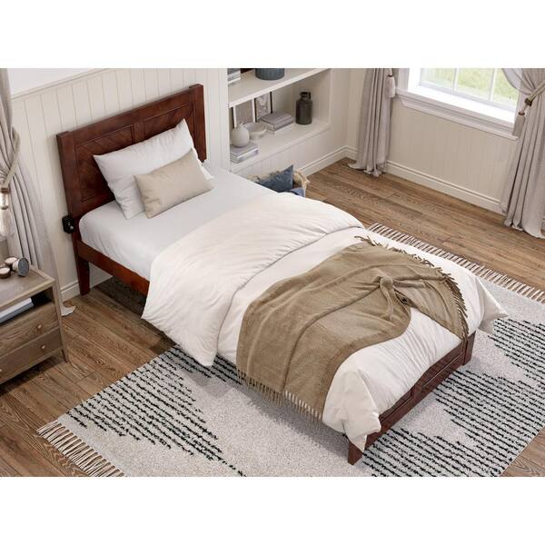AFI Canyon Walnut Brown Solid Wood Frame Twin XL Size