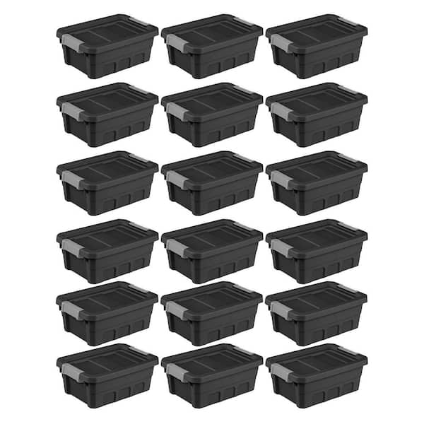 Sterilite 30 Gallon Tuff1 Storage Tote, Stackable Bin with Lid, Plastic  Container to Organize Garage, Basement, Attic, Gray Base and Lid, 4-Pack