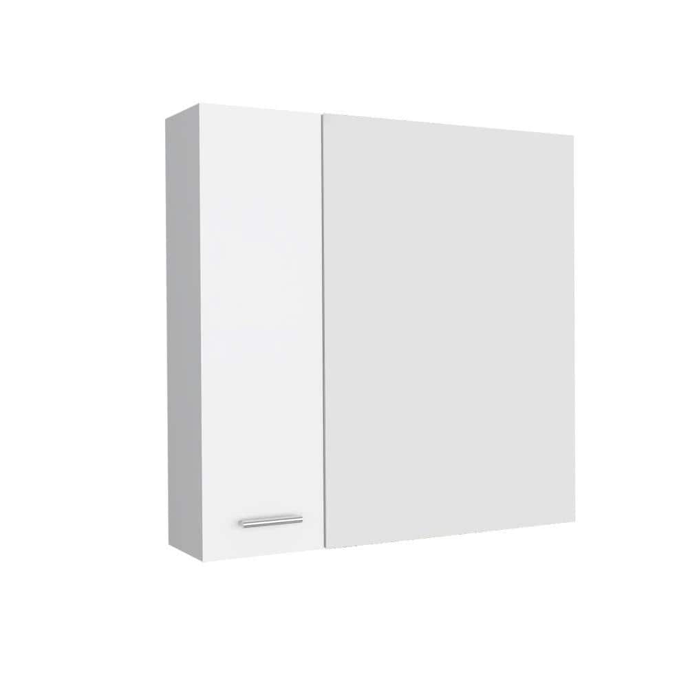 23.6 in. W x 23.6 in. H White Rectangular Wall Surface Mount Bathroom Storage Medicine Cabinet with Mirror price history on PriceWatchPro
