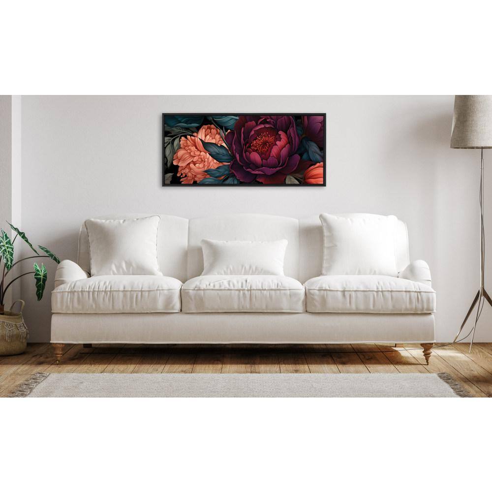 Sylvie Dark Academia Floral Jewel Tones Framed Canvas Art