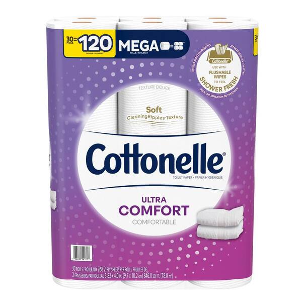 Cottonelle Ultra Comfort Toilet Paper (4 Pack 268Sheets Per Roll 30
