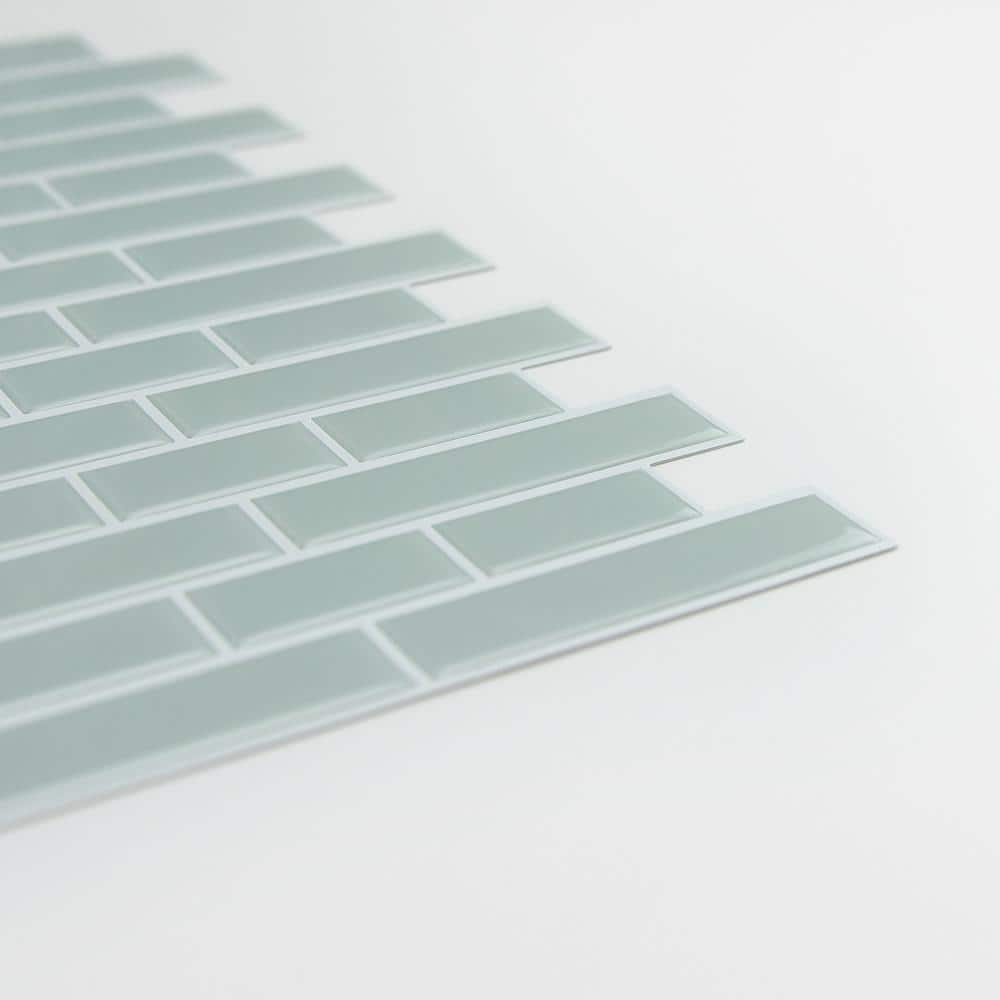 10.5'' W x 10.5'' L PVC Peel and Stick Subway Tile