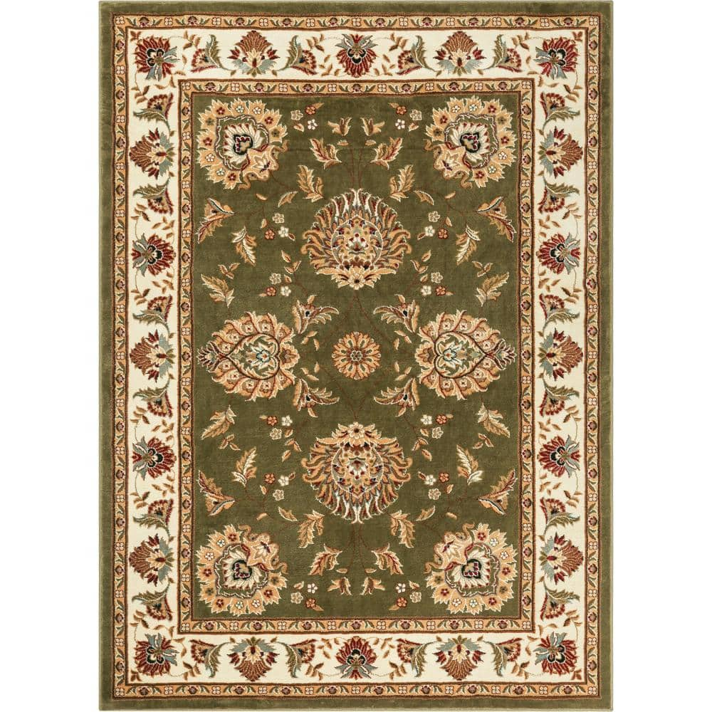 Well Woven Timeless Abbasi Green 8 ft. x 11 ft. Traditional Area Rug ...