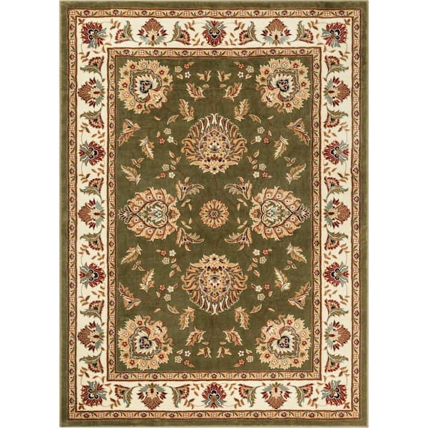Well Woven Timeless Abbasi Green 8 ft. x 11 ft. Traditional Area Rug