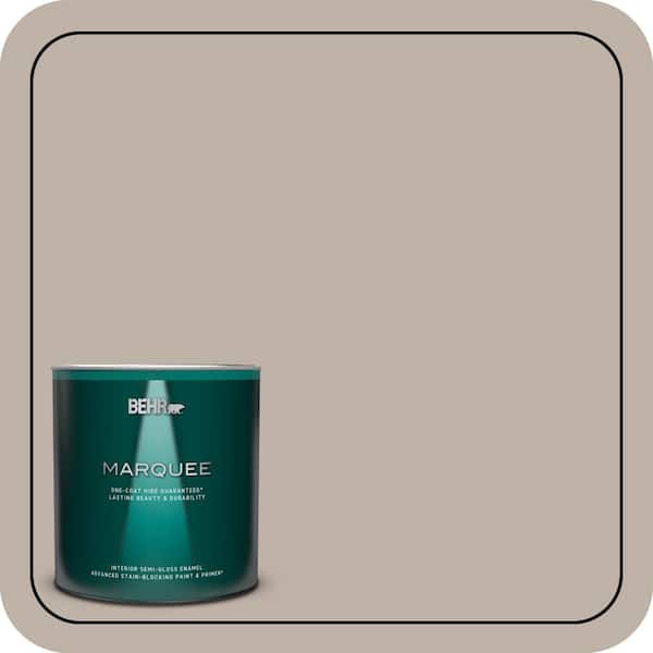 BEHR MARQUEE 1 qt. #N220-3 Smokestack One-Coat Hide Semi-Gloss Enamel Interior Paint & Primer