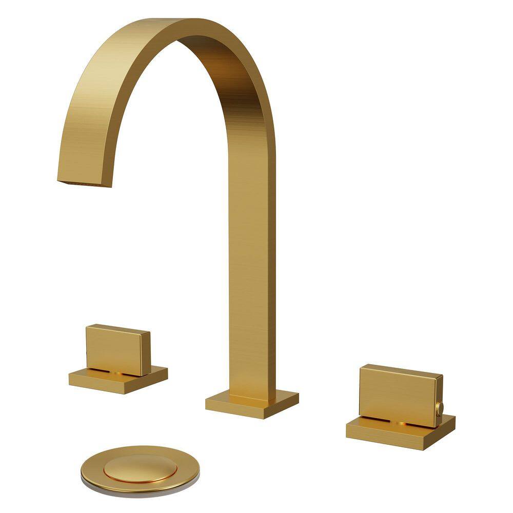 SerenityStream High Arc 8 in. Widespread Double Handle Bathroom Faucet in Brushed Gold Drain Included price history on PriceWatchPro