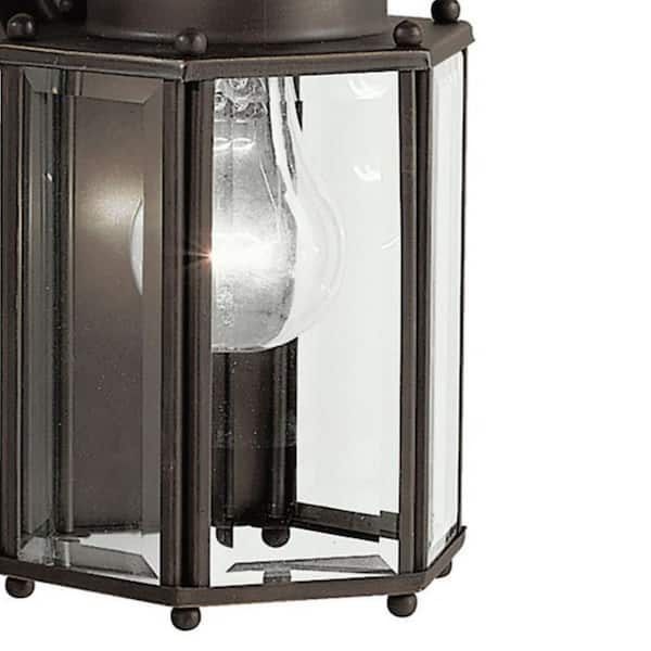 Independence 10 in. 1-Light Olde Bronze Outdoor Hardwired Wall Lantern Sconce with No Bulbs Included (1-Pack)