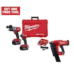 M18 FUEL 18-Volt Lithium-Ion Brushless Cordless Hammer Drill and Impact Driver Combo Kit (2-Tool) W/Framing Nailer