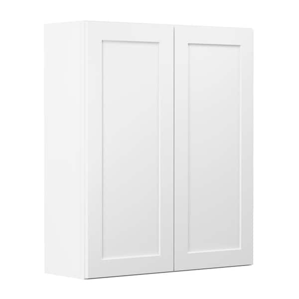 Hampton Bay Denver White Painted Shaker Stock Ready to Assemble Wall Kitchen Cabinet (36 in. x42 in x12 in)