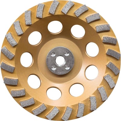 7 in. Turbo 24 Segment Diamond Cup Wheel, Low-Vibration, Compatible with Angle Grinders with electronic controller