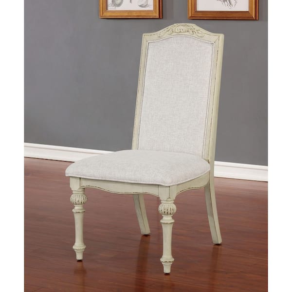 Willadeene Rustic Antique White Side Dining Chairs (Set of 2)