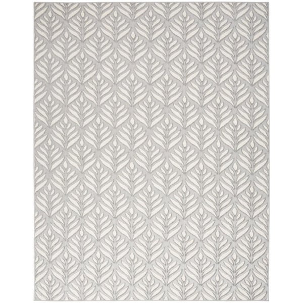 Aloha Grey 8 ft. x 11 ft. Botanical Contemporary Area Rug