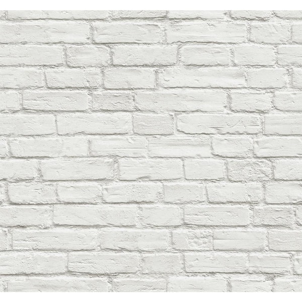 Brick White Vinyl Peel and Stick Wallpaper Roll (Covers 30.75 sq. ft.)