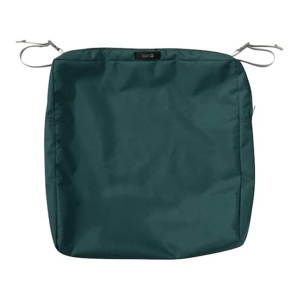 Classic Accessories Ravenna Water-Resistant 19 in. x 19 in. x 3 in. Patio Seat Cushion Slip Cover, Mallard Green